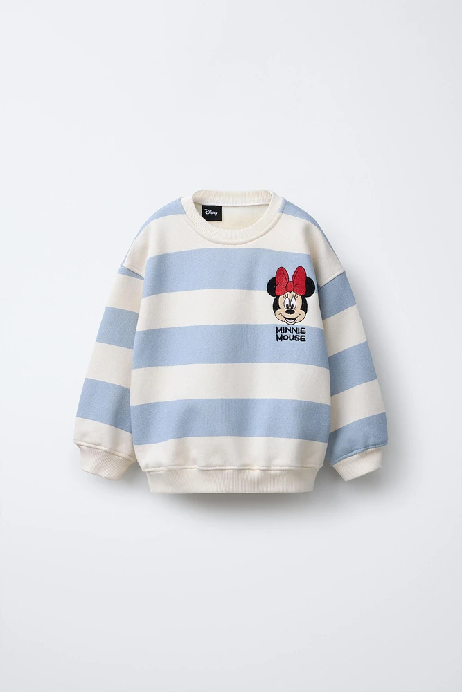 STRIPED MINNIE MOUSE © DISNEY EMBROIDERED SWEATSHIRT