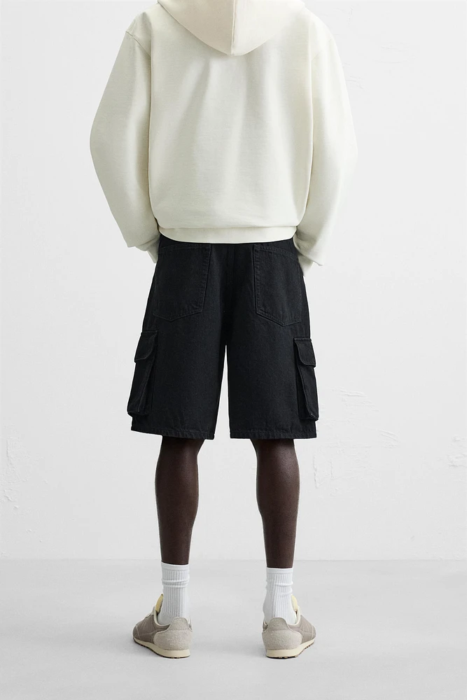 DENIM CARGO SHORTS
