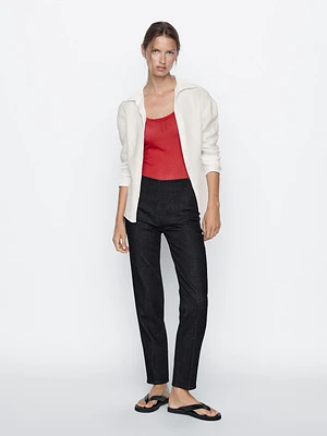 Pantalon slim en coton mélang