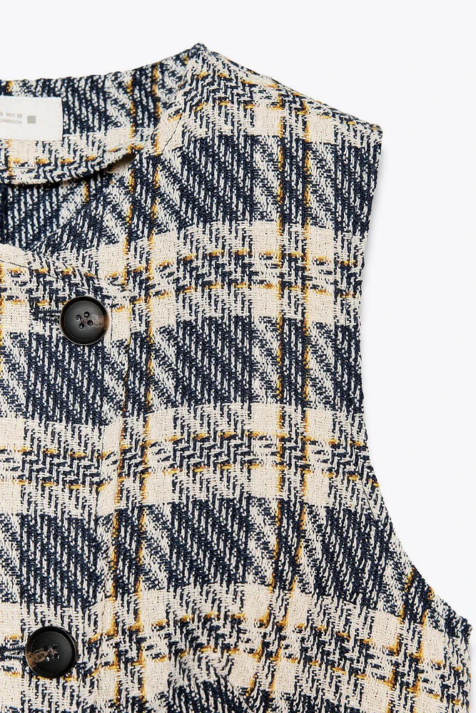 GILET STRUCTURÉE À CARREAUX