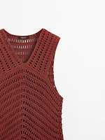 Top en maille ajourée crochetée