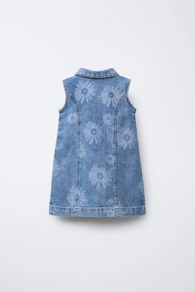 FLORAL DENIM DRESS