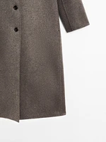 Manteau à col montant en laine mélangée