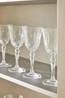ENGRAVED CRYSTALLINE WINE GLASS