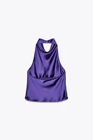 SATIN EFFECT HALTER TOP