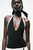 CONTRAST STRETCH BODYSUIT