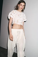 CROCHET KNIT CROP TOP