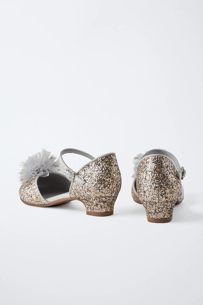 POMPOM HEEL SHOES