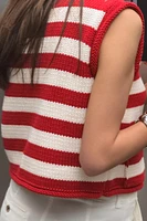 STRIPED KNIT VEST TOP