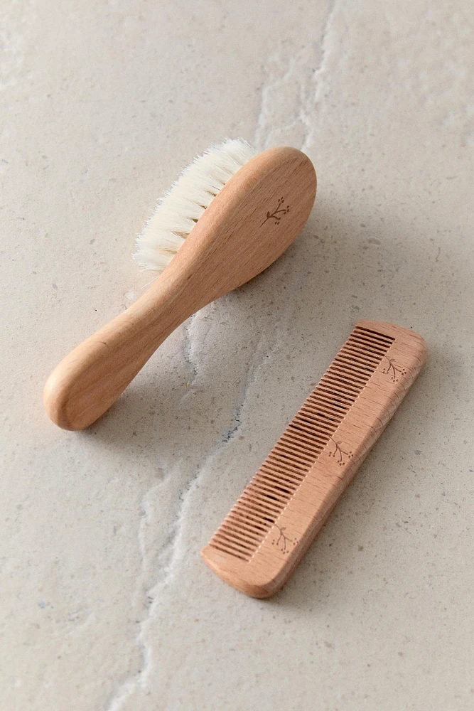 ENSEMBLE BROSSE PEIGNE FLEUR