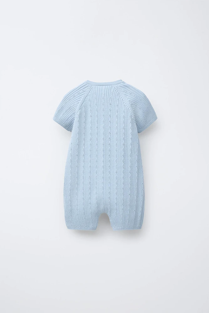 COMBI-SHORT EN MAILLE AJOURÉ