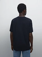 T-shirt à col côtelé en coton