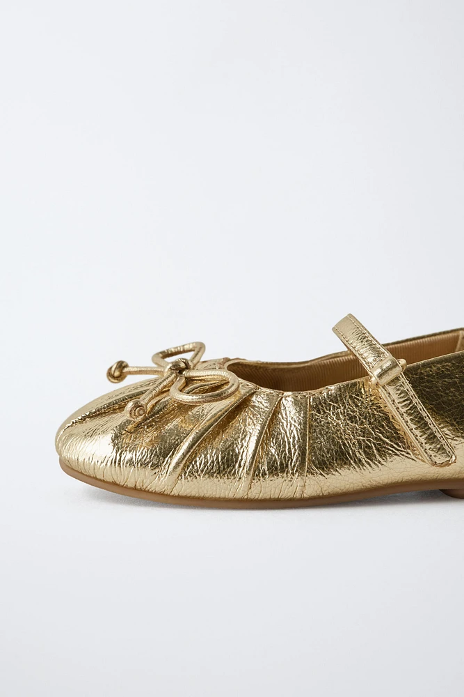 METALLIC BALLET FLATS