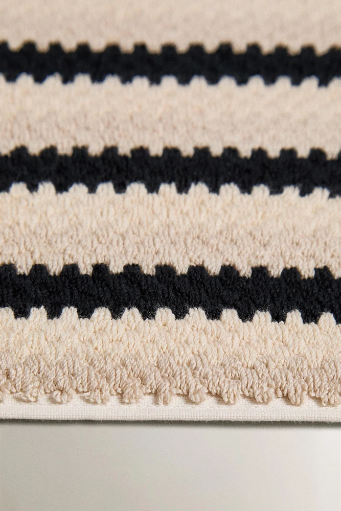 TAPIS DE BAIN JACQUARD GÉOMÉTRIQUE