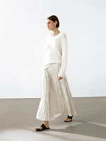 Flowing midi skirt with box pleats