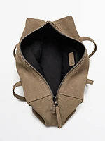 Sac satchel en croûte de cuir
