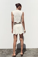 JUPE-CULOTTE BRODERIES PERFORÉES