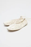 LIMITED EDITION SATIN EFFECT RUCHED BALLET FLATS