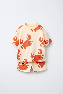 ENSEMBLE DE JOGGING T-SHIRT ET BERMUDA CRABES
