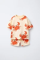 ENSEMBLE DE JOGGING T-SHIRT ET BERMUDA CRABES