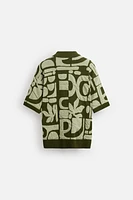 POLO EN MAILLE JACQUARD CONTRASTE