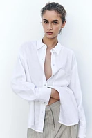 OVERSIZED LINEN BLEND SHIRT