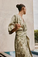 TEXTURED DRAPED DRESS