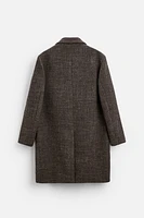 DOUBLE-BREASTED HERRINGBONE COAT