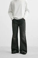 ZIPPERED FLARE FIT JEANS