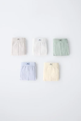 6-14 ANS/ LOT DE CINQ BOXERS ÉTIQUETTE