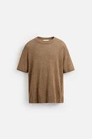 T-SHIRT EN MAILLE DE COTON ET LIN