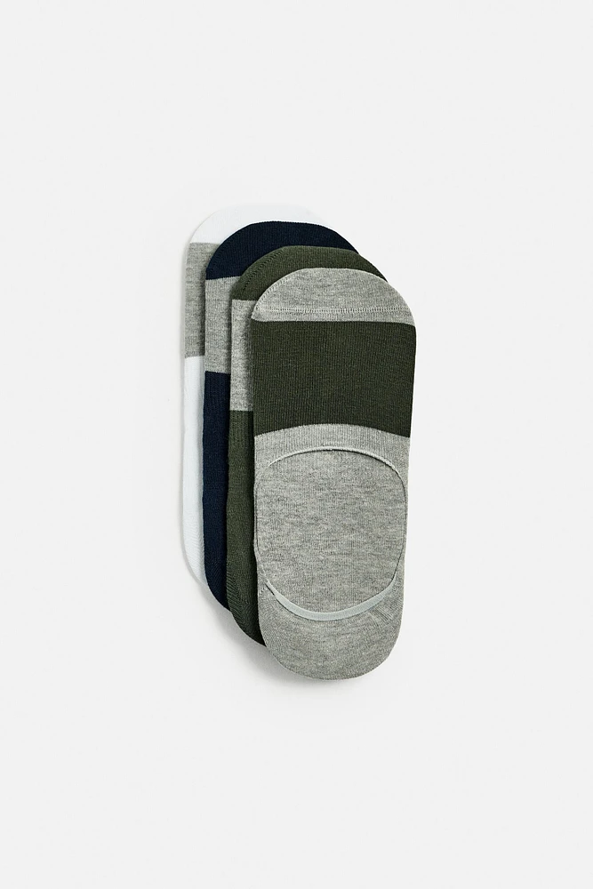 PACK OF 4 STRIPED INVISIBLE SOCKS