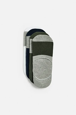 PACK OF 4 STRIPED INVISIBLE SOCKS