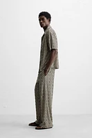 PERFORATED JACQUARD RELAXED FIT PANTS