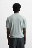 VISCOSE BLEND KNIT POLO SHIRT