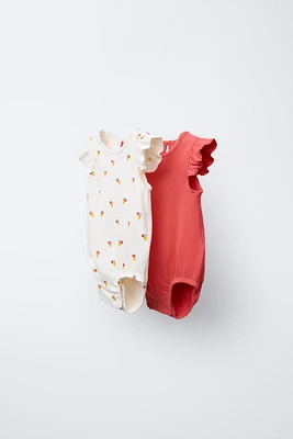 LOT DE DEUX BODYS IMPRIMÉS GLACES