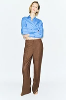 ZW COLLECTION MANTECO WOOL WIDE-LEG PANTS