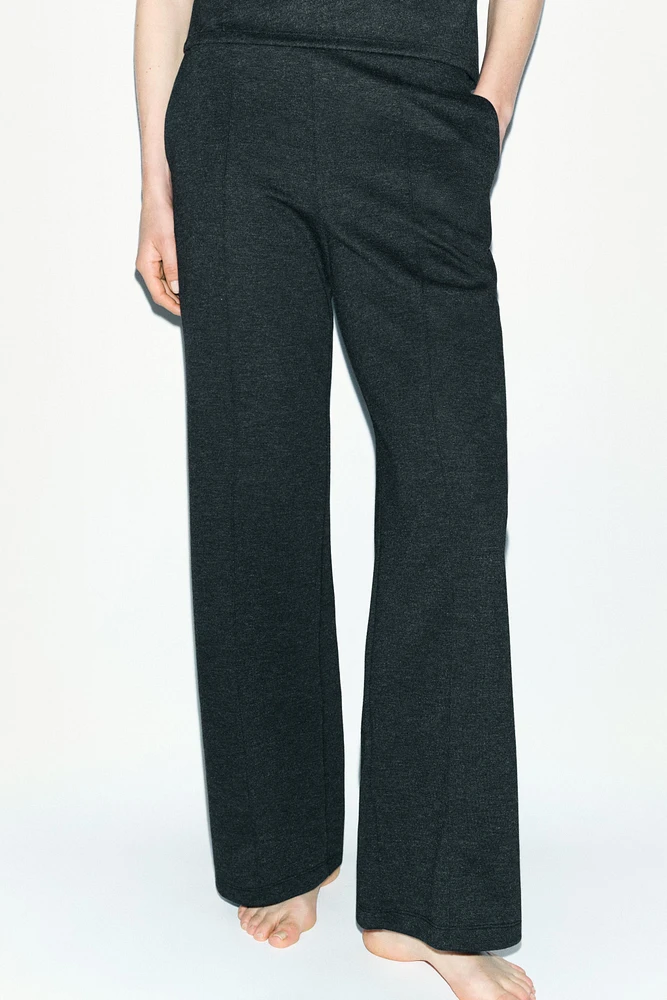 SOFT INTERLOCK WIDE-LEG PANTS