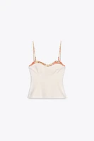 TOP ÉLASTIQUE EN MATIÈRES VARIÉES IMPRIMÉ