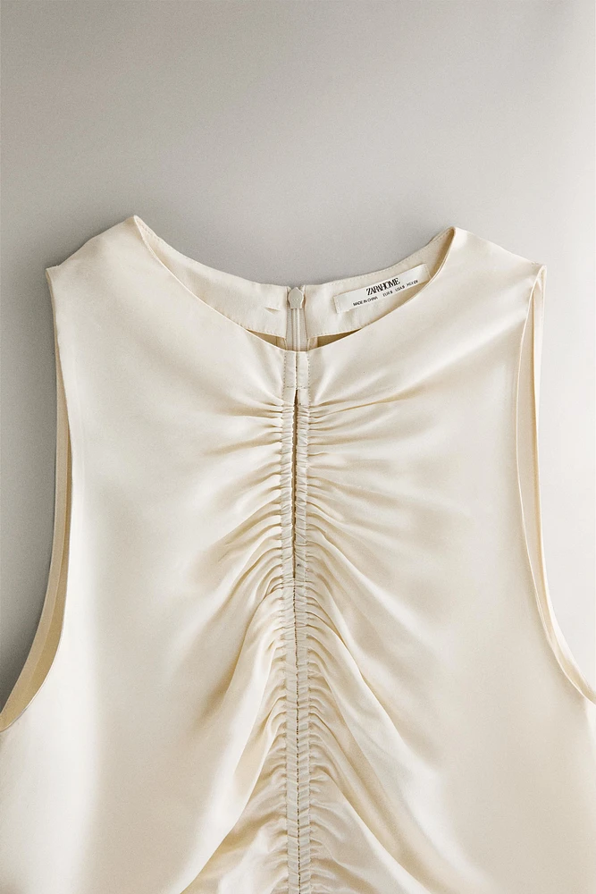 CHEMISE DE NUIT SOIE FRONCÉE