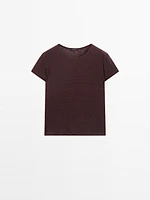 T-shirt 100 % lin à manches courtes