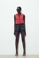TOP GILET JACQUARD BOUTONS