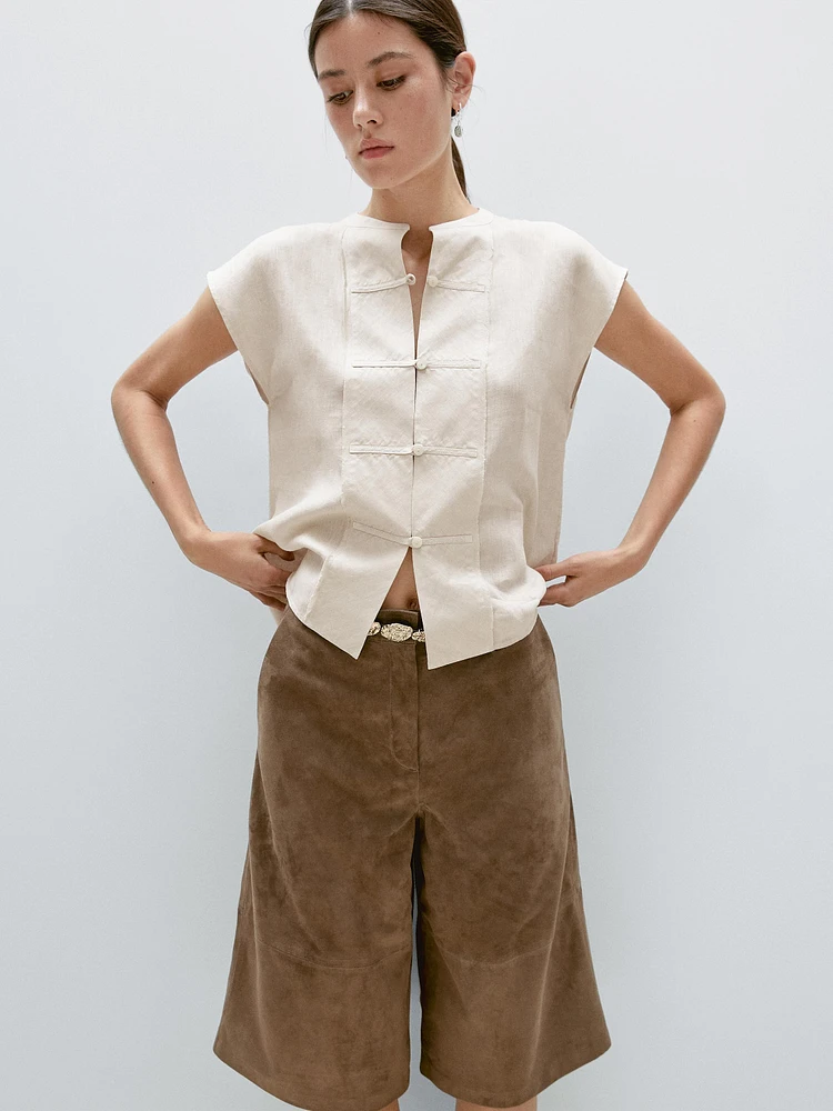 Waistcoat with bib front and Japanese details