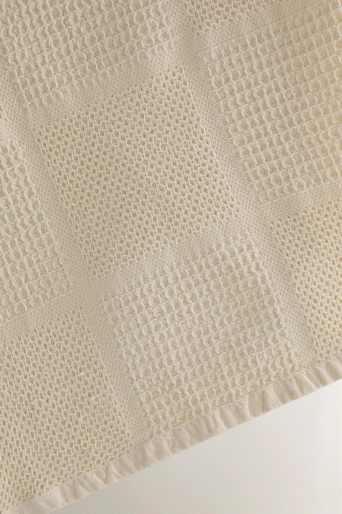 WAFFLE-KNIT COTTON KITCHEN TOWEL