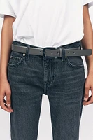 CEINTURE EN CUIR À BOUCLE MÉTALLIQUE