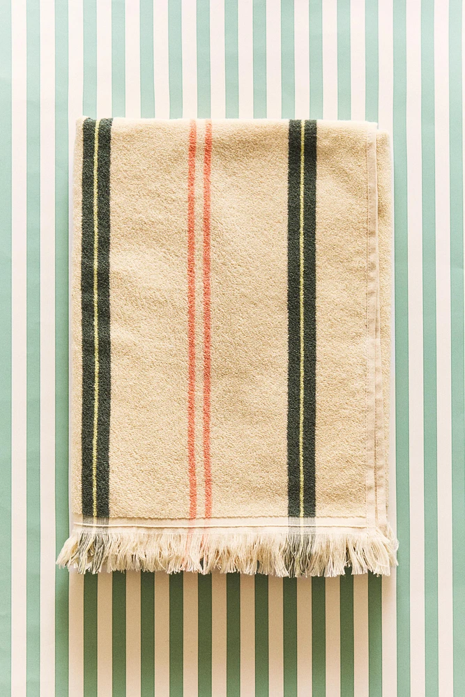 SERVIETTE DE PLAGE ENFANT RAYURES MULTICOLORES