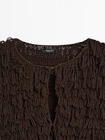 Knit cardigan with fringing - Studio