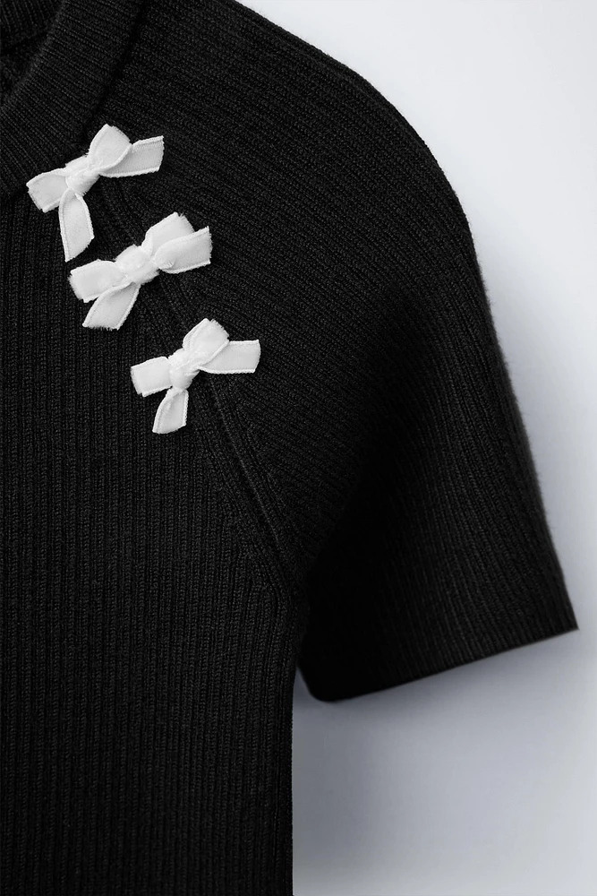 RIB BOW T-SHIRT