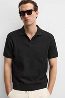 RIB STRUCTURED POLO SHIRT