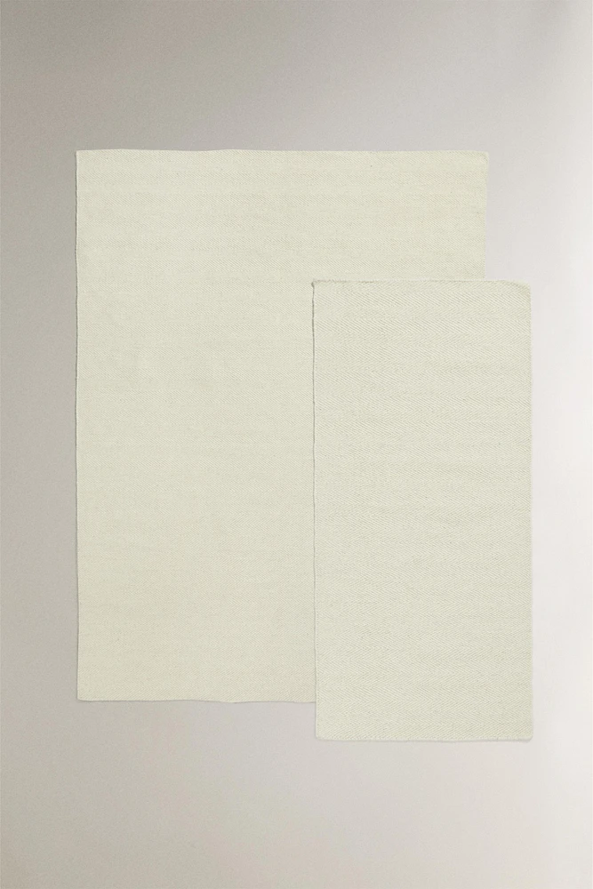 HERRINGBONE WOOL AREA RUG